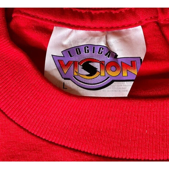 Vintage 1990s Guanajuato Mexico Red Embroidered Frog T-Shirt Logical Vision Sz L - Picture 4 of 6